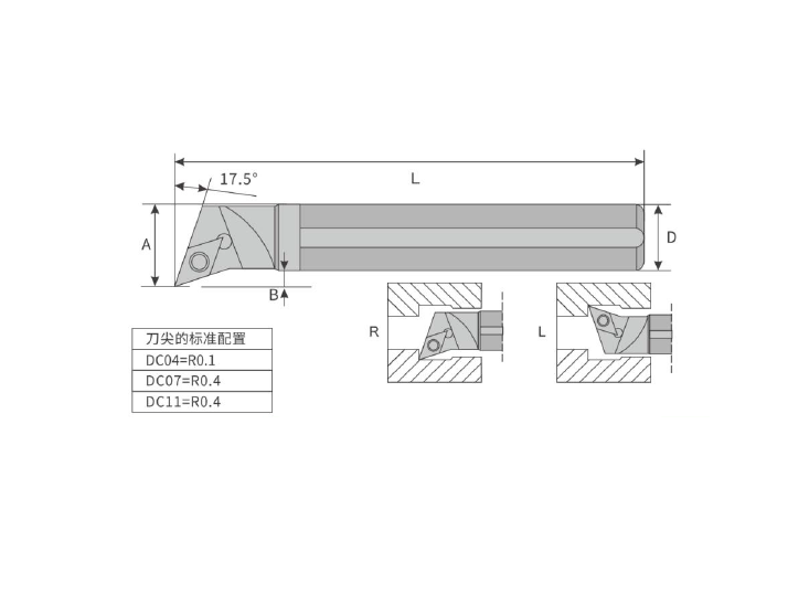 S-Type Entèn detantè zouti vire (SDQCR/L, Rhombic 55 degre)